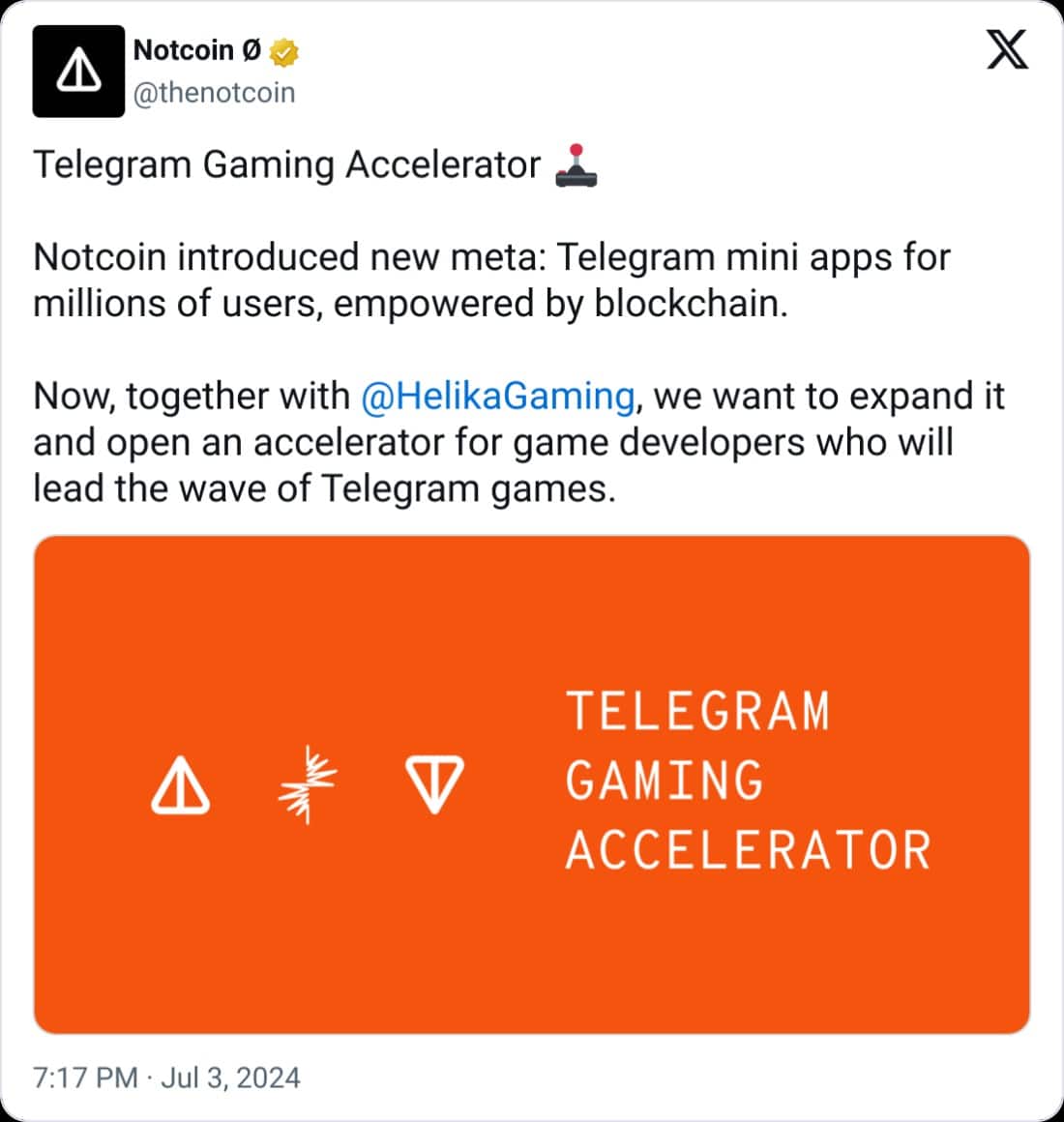 Telegram and Helika Gaming 