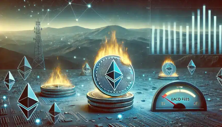 Ethereum Burn Rate Drops to Record Lows Amid Falling Gas Fees