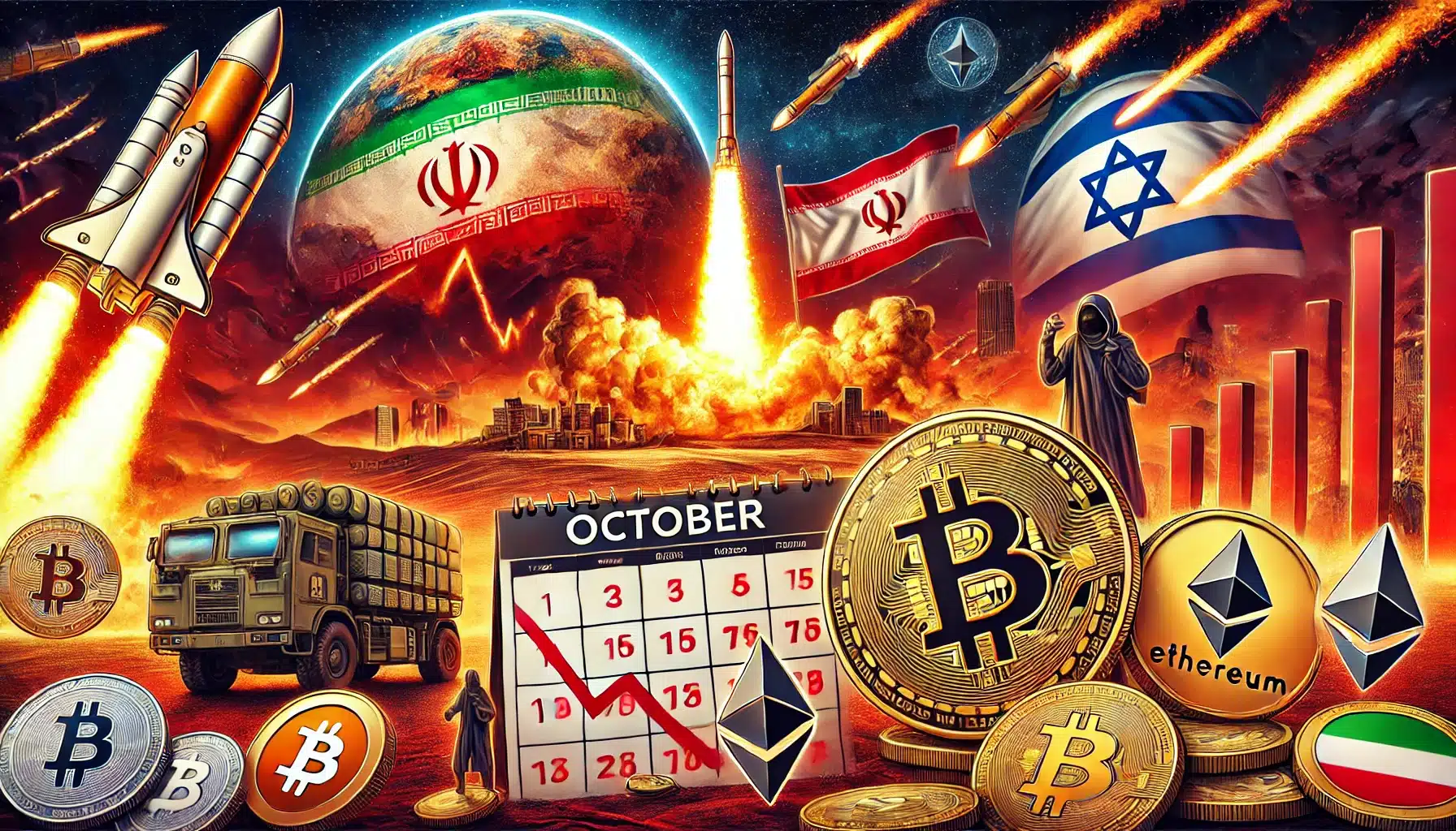 Only when top cryptocurrencies were getting all set for a traditional October bull run, tensions in the middle east spoiled the mood at the global crypto markets as well as equities and commodity markets. Bitcoin and all major altcoins took the hit as rising tension between Iran and Israel forced investors to cash out in anticipation of major price drops across the globe.