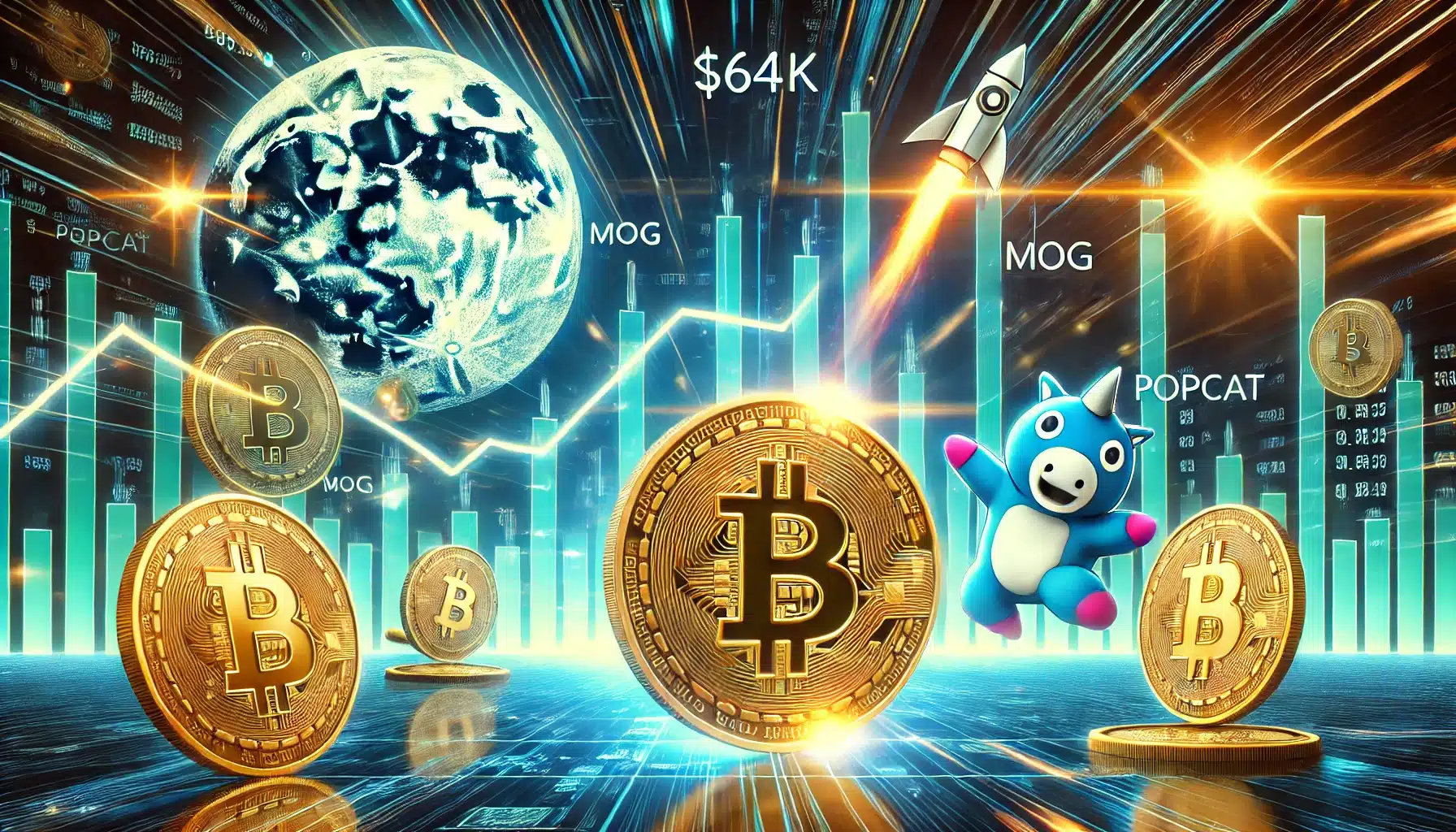 Bitcoin Soars to $64K as Memecoin Supercycle Ignites MOG and POPCAT