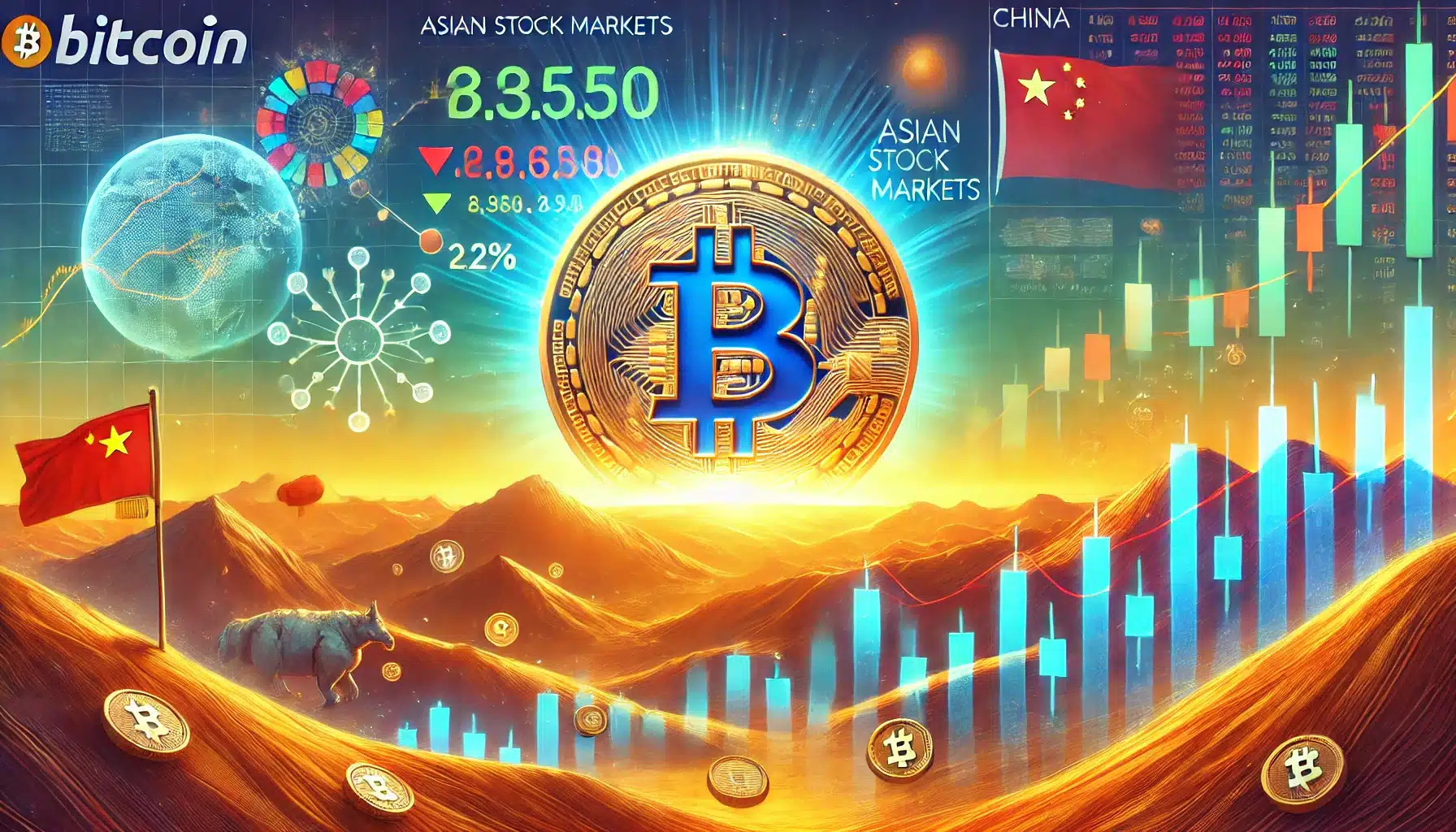 Bitcoin Soars 2% as Asian Stocks Shift Amid Chinese Economic Stimulus