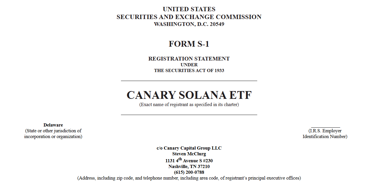 Canary Capital Makes Bold Move with Solana ETF Application = The Bit Journal