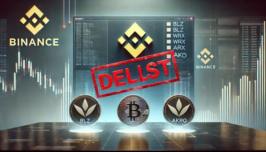 Binance Announces Delisting of BLZ, WRX, and AKRO Tokens: Prices Plummet = The Bit Journal