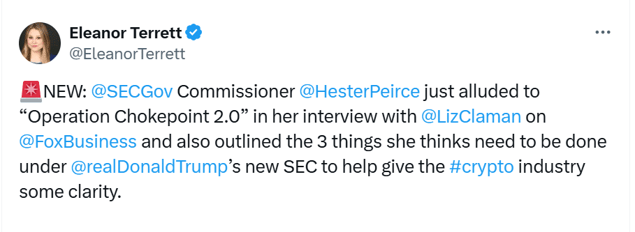 SEC's Hester Peirce Unveils Blueprint for Crypto Reforms Under Trump’s Watch