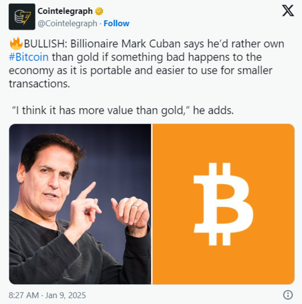 Mark Cuban bevorzugt Bitcoin gegenüber Gold: Hier ist der Grund = The Bit Journal