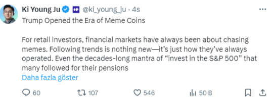 CryptoQuant CEO Predicts Meme Coin Season Duration Amid Trump’s Leadership = The Bit Journal