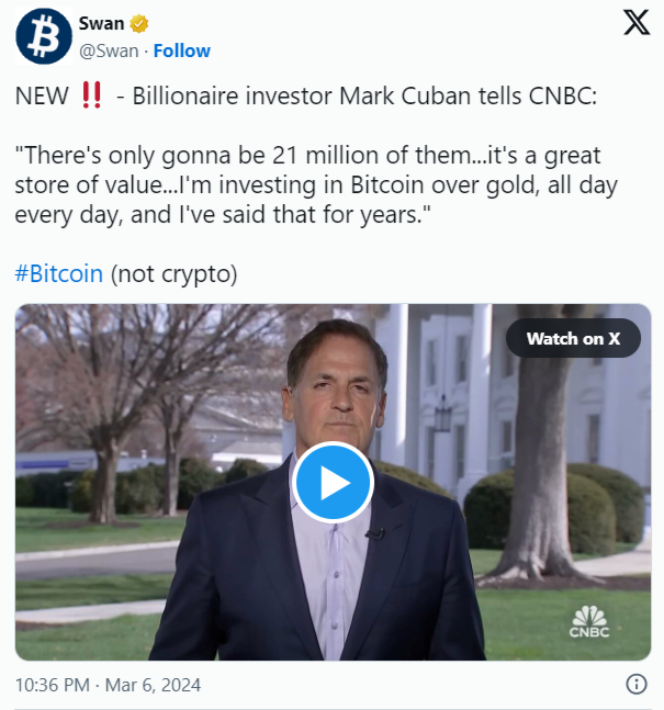 Mark Cuban bevorzugt Bitcoin gegenüber Gold: Hier ist der Grund = The Bit Journal