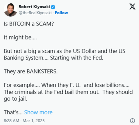 Robert Kiyosaki: Bitcoin Could Be a Scam, But… = The Bit Journal