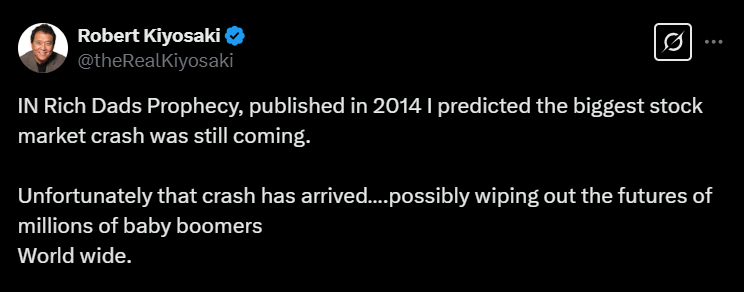 Robert Kiyosaki’s Market Crash Prediction Comes True: What’s Next for Crypto? = The Bit Journal