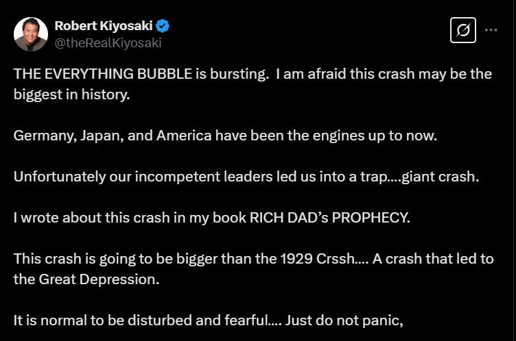 Robert Kiyosaki’s Market Crash Prediction Comes True: What’s Next for Crypto? = The Bit Journal