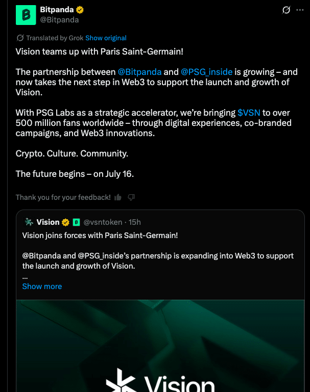 Bitpanda Web3 Token Launch
