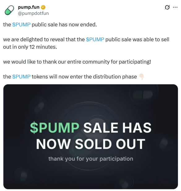 $500M in 12 Minutes: Pump.fun’s ICO Signals a Turning Point in Token Distribution Models 1 Pump.fun