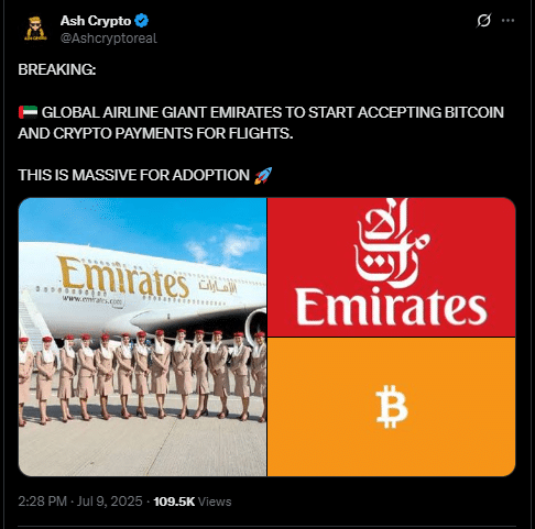Bitcoin flight payments