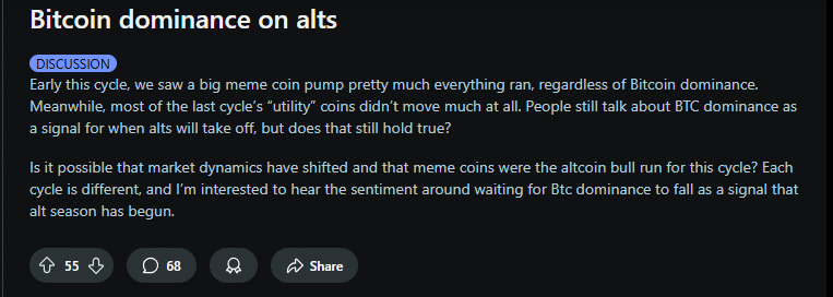 Bitcoin vs altcoins
