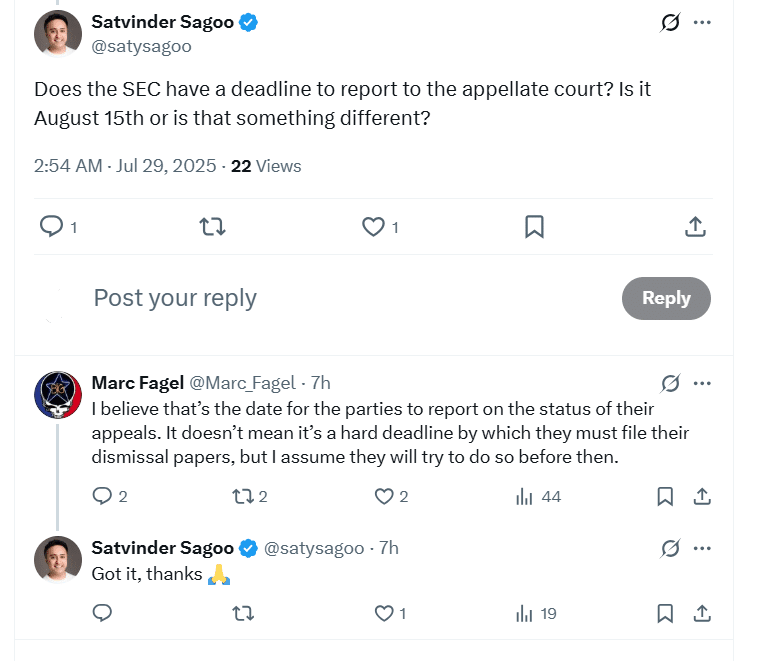 Ripple vs SEC Lawsuit: Could August 15 Bring a Turning Point? 8 Ripple vs SEC lawsuit
